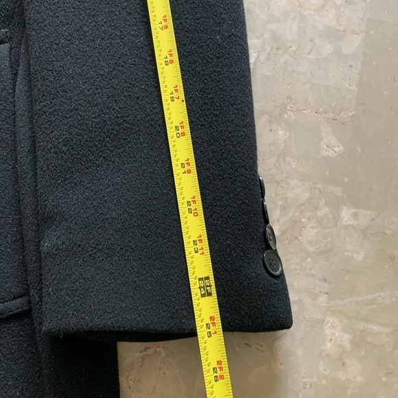Calvin Klein wool cashmere pea coat black size 40R casual classic‎ mid length - Picture 6 of 11